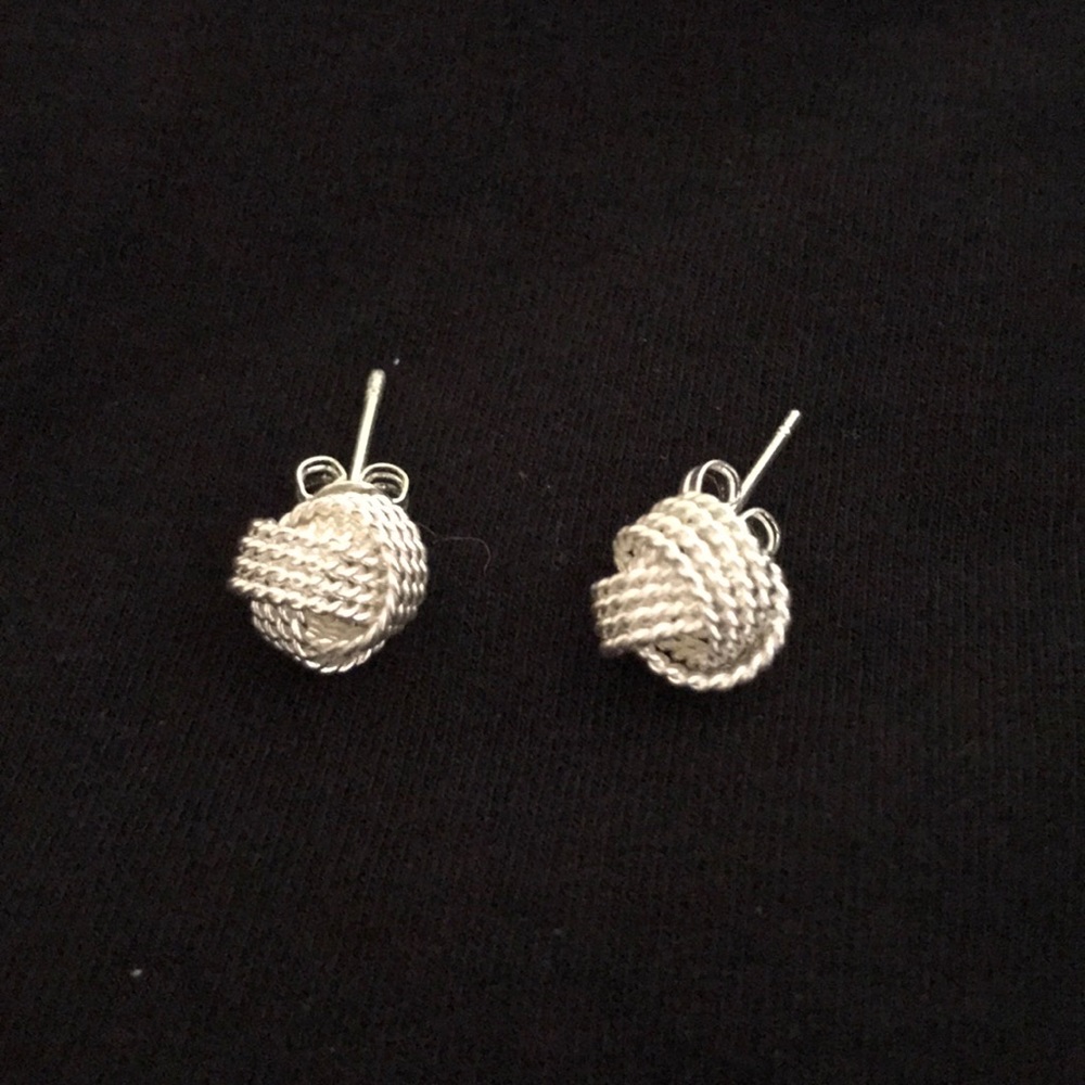 Silver knot earrings